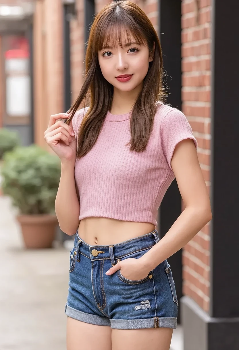 High-quality work,differen view, Realistic works,Super premium graphics,8K HD CG works,high quality graphics,High-definition and exquisite CG works,10x pixels,Ultra-fine details:1.1,Advanced technical details:1.1Realistic photo effects,Interior lighting effects:1.5,natural soft light:1.5. Light effect(Virtual light effects:1.8),ultra high resolution, long hair,sibest quality, ultra high res, photoshoot,(photorealistic:1.4), ((different view, different pose,super detailed outfits, Russian model, Russian girl, (bodybuilder girl, muscle girl, beautiful physics muscular girl, super detailed, ((wearing a Outfit Pink off-the-shoulder blouse with light blue jeans and white sneakers, Makeup Girly with pink eyeshadow, glossy lips, and a soft blush, Background A colorful botanical garden with diverse flowers, winding paths, and a glass conservatory))))), 1girl, caucasian, smile,
**Outfit:** Pink off-the-shoulder blouse with light blue jeans and white sneakers.
**Makeup:** Girly with pink eyeshadow, glossy lips, and a soft blush.
**Background:** A colorful botanical garden with diverse flowers, winding paths, and a glass conservatory.
**Details:**
**Outfit:**
- **Top:** Pink off-the-shoulder blouse, flirty and feminine, ideal for a casual yet stylish look.
- **Bottom:** Light blue jeans, comfortable and versatile, perfect for strolling through a garden.
- **Footwear:** White sneakers, adding a casual and sporty touch while ensuring comfort for walking.
**Makeup:**
- **Face:** Soft blush, giving a healthy and youthful glow.
- **Eyes:** Pink eyeshadow, enhancing the eyes with a girly and playful look.
- **Lips:** Glossy lips, adding a touch of shine and completing the fresh makeup look.
**Background:**
- **Location:** Colorful botanical garden.
- **Elements:**
- **Flowers:** Diverse flowers, creating a
Photo Shoot Lighting Effect: Bright and vibrant lighting to bring out the freshness of the colors,looking at viewer, cute, full body, detailed eyes,kpop idol,light smile,