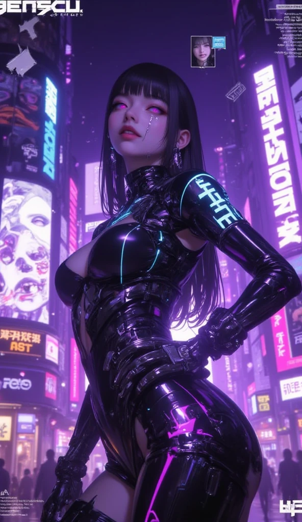 Cyberpunk City Girl、kawaii girl、A sexy