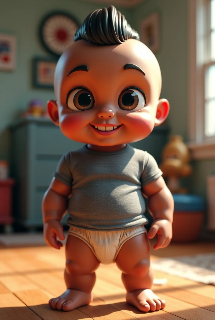 face closeup, (pixar style)++, cute gorilla baby in diaper. masterpiece, best quality, intricate detail, renderman, 4k, 8k, film quality
