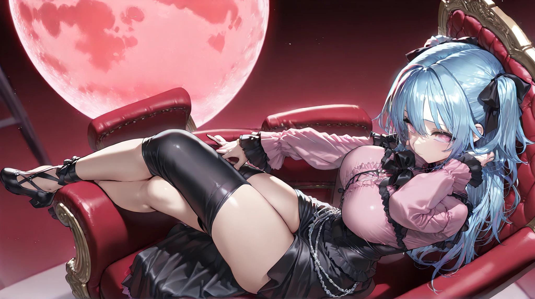Small breasts,Green hair with purple inner color,Hands and feet are tied,Lying on your back,Asshole,Anal
