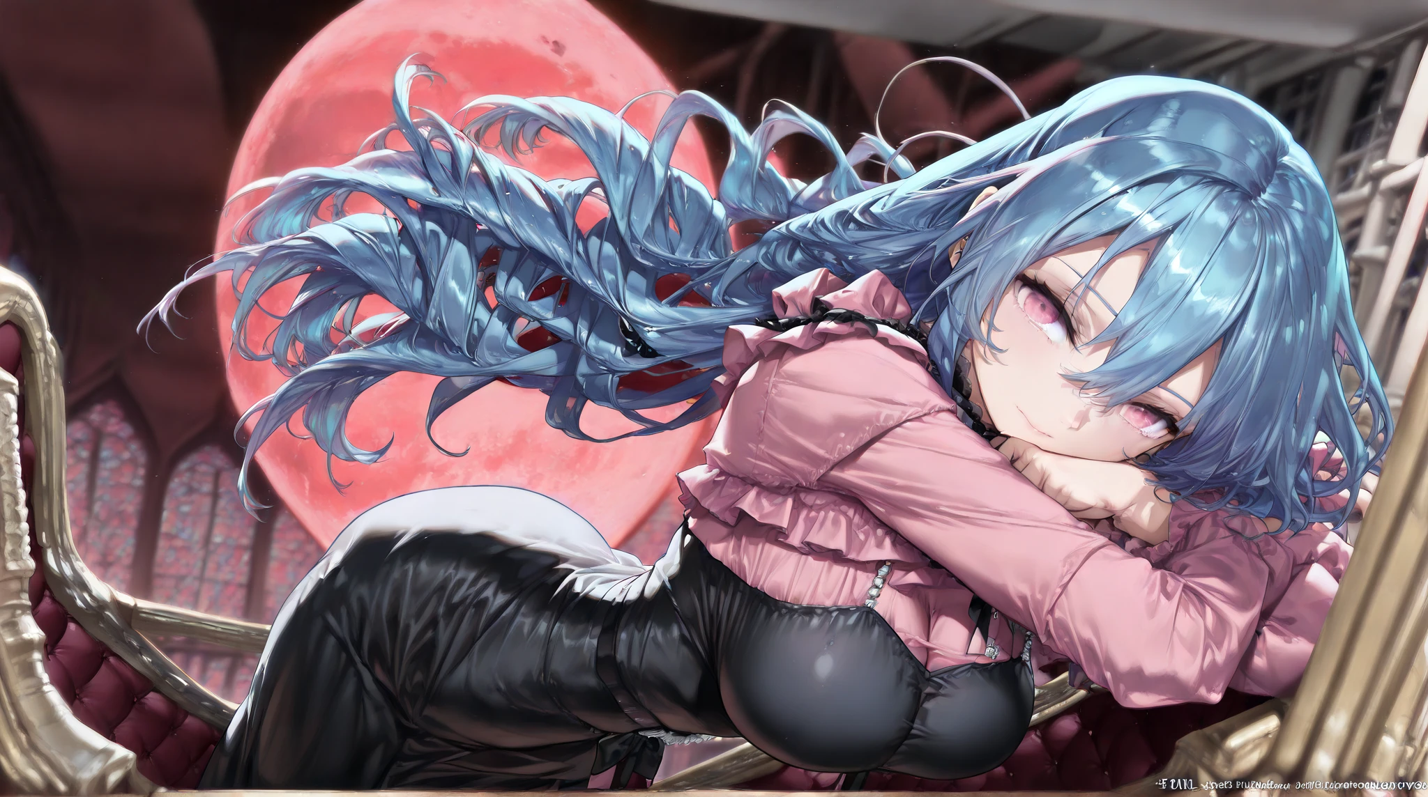 (nsfw:1.5),Please take, perverted grin, ( juice stains:1.2), , 1 huge breasts, random hair color、vagina、SEX in、open your mouth and stick out your tongue、ponytail、fuck from behind