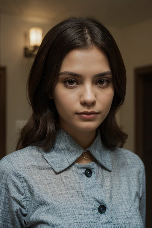 Crie uma garota ee cabelos castanhos escuros e olhos azuis, She is the daughter of Sirius Black and Gryffindor
