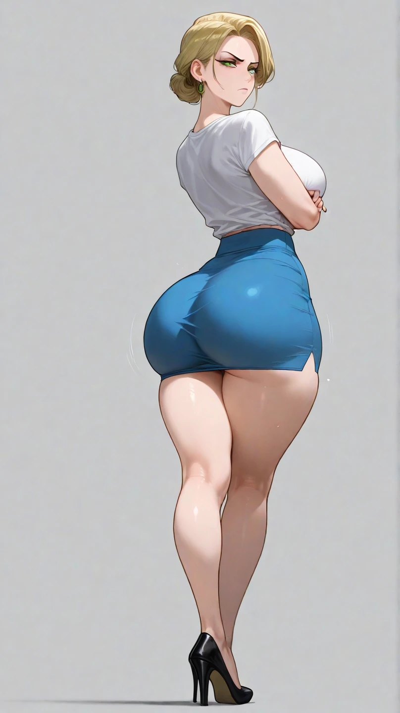 SFW, (short ((white hair))), (tank top, short pants), curvy, hourglass figure, thin waist, tall legs, small breasts, tall girl, slim figure, slim girl, long legs, thin legs, wide hips, slim proportions, (big ass), huge ass, curvy ass, firm ass