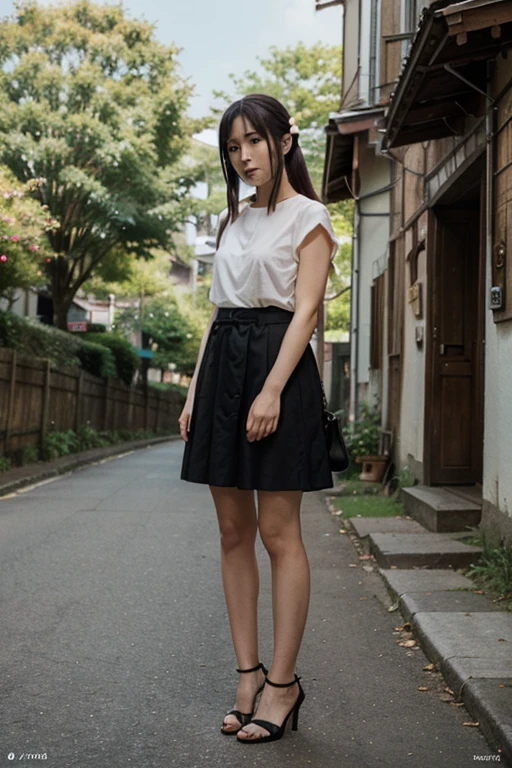 (masterpiece, highest quality:1.4), Award-winning portraits, 8K, 85mm, alone, Beautiful Face, Delicate girl, Biolaces, Gardenia, grace, Sophisticated, cute, Teen, Watching the audience, 15 years old, Raw photo, Disorganized, HDR, Sharp focus, Background bokeh、(((Flat 、A slim and delicate body、A youthful atmosphere、Full Body)))、Her shiny, medium-long hair is tied up.、Hair swaying in the wind、Mole on the left cheek、Large, round, dark blue eyes、Full Body、Junior idol、Nogizaka Idol、Mole under the eye、sexy、((basement、Embarrassing appearance、Anxious expression))、