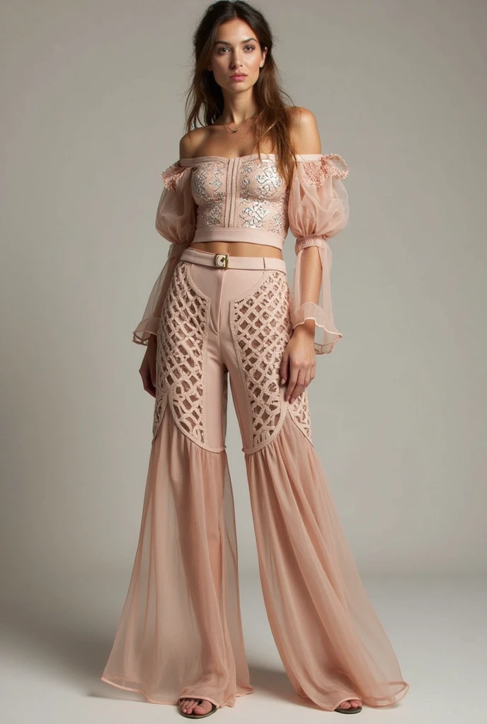 Madonna dressed in transparent top with pants