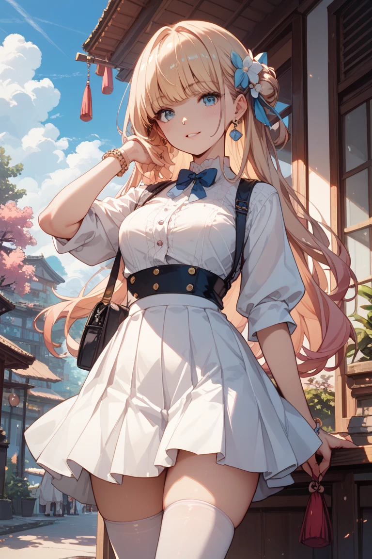 (safe:1.10), best quality, masterpiece, highres, solo, (chinatsu_bluearchive:1.10), jumping, cowboy shot, looking at viewer, 36 <lora:chinatsu_bluearchive:0.80>