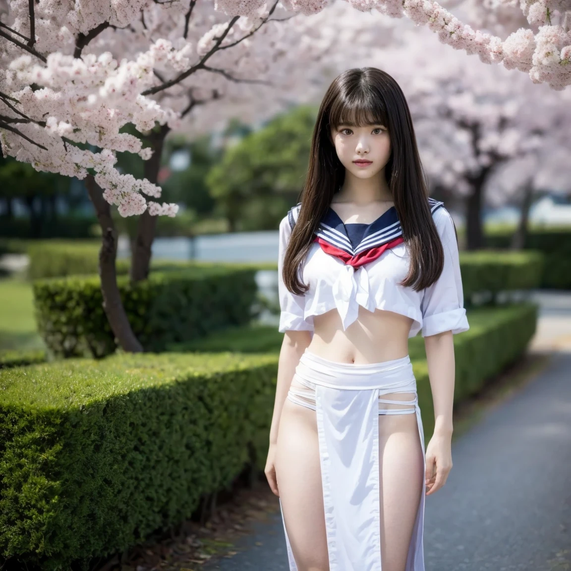 (RAW Photos:1.2), (Realistic), Beautiful detailed girl, Very detailedな目と顔, Narrow and beautiful eyes, Large file size, High resolution, Very detailed, Highest quality, [Tabletop:1.6], shape, Very detailed, The finer details, Highest quality, 8k wallpaper, Cinema Lighting, Several -yeld Jaese schoolgirfemale students, flower々Spring plateau in full bloom, The wind is too strong&#39;T stand, In strong winds, All female students&#39; Her skirt has flipped up and her underwear is showing., In the warm plateau of spring, Very strong winds , Her shirt is open, revealing her white bra and large protruding breasts and nipples., The wind opens the front of my shirt, The S-size micro bra is visible., Her shirt is blown away by the wind,  Skirt soars in strong winds, White string panties are visible, Slender body, Young Face, G-cup big breasts, Exposed underwear, Warm spring storm scene, Spring scenery, Lots of spring trees, Female students stand up to avoid being blown away by the strong wind