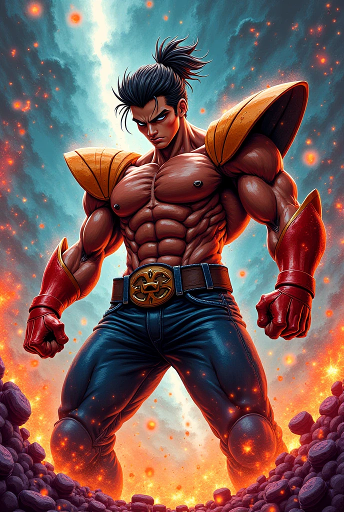 a muscular monster dueling in an arena