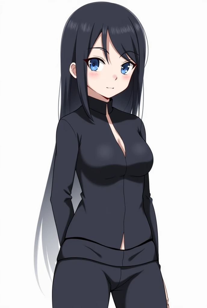 garota anime de saia curta e camisa preta posando para uma foto, anime barbie em meias brancas, mulher anime fullbody art, estilo anime, linda garota de anime agachada, anime 3d, linda e sedutora anime adolescente, pokemon trainer outfit, anime manga black girl, Hinata Hyuuga, roupas esportivas fofas, coxas coxas coxas coxas, mulher anime