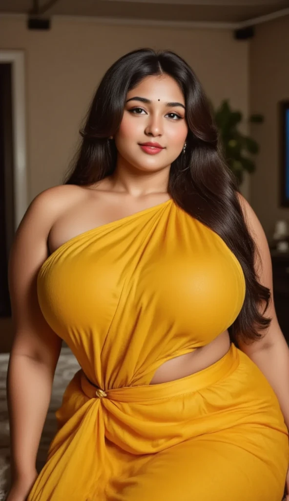 MILF, INDIAN, BBW, photo vintage, visage feminin parfait, FRISÉE LONG, tache de rousseur, 1975, big huge breasts : 38H, front VIEW, ( DARK YELLOW TIGHT LITTLE DRESS, V-NECK, BIG CLEAVAGE, BEAUTIFUL EYES, BEAUTIFUL HANDS, LIGHT SMILES, PERFECT FACE,, tres long décolleté, ARCHIVES, CLOSE UP