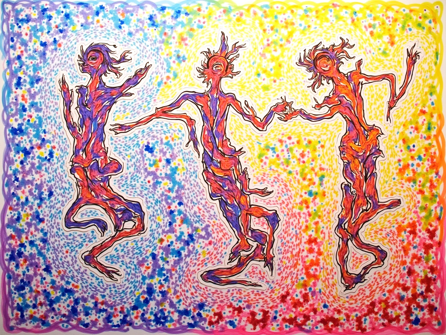 watercolor drawing in Retro-Look, white background, two naked woman runing fast, a skinny and a fat female with shaved pussy, full frontal body view, full body view, highly detailed linework reminiscent of Carne Griffiths, imbued with Wadim Kashim's bold color and texture, light and airy as Carl Larsson's compositions, featuring Pascal Blanche-style hyper-realistic characters, compositional balanc