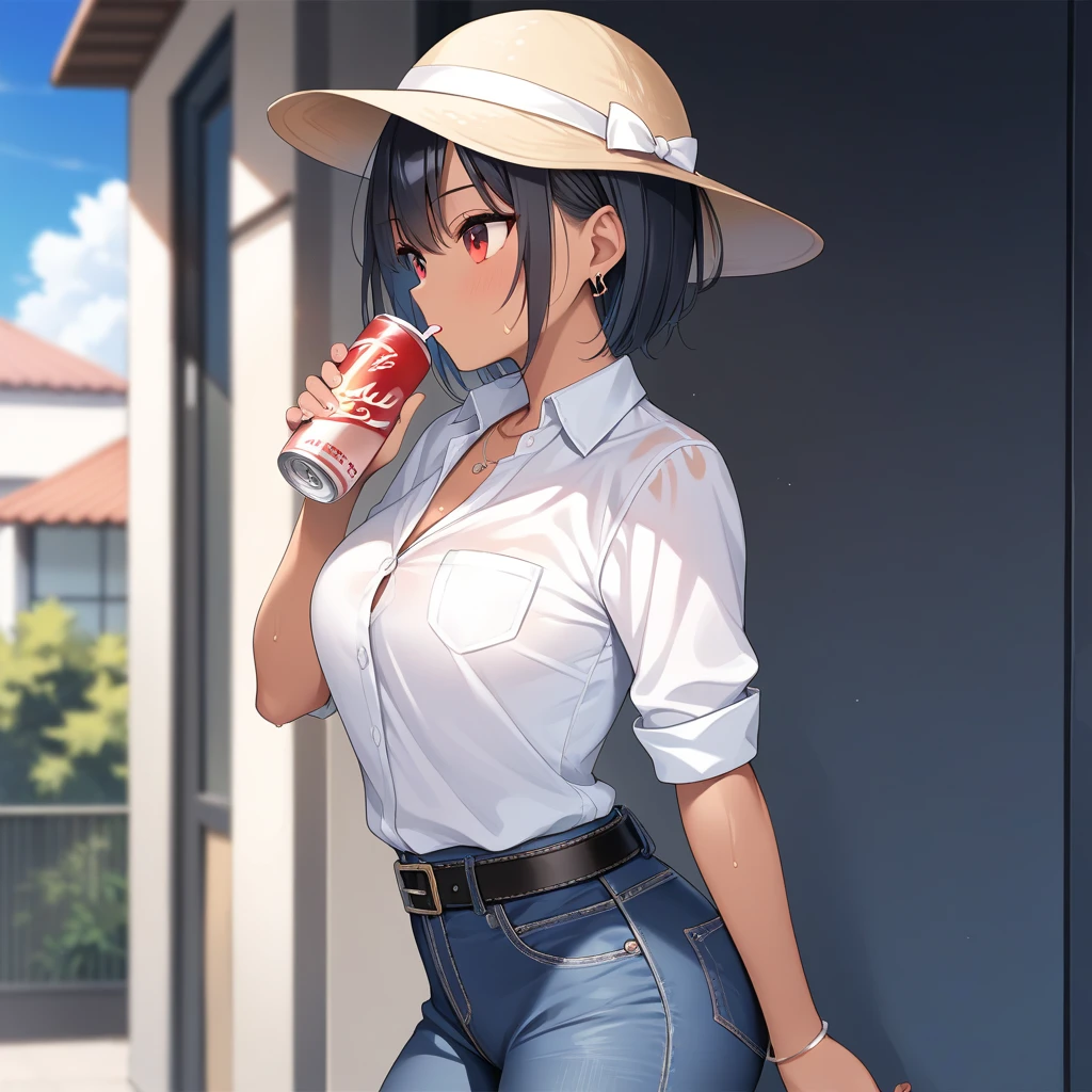 8K,Ultra Detail,ultra-quality,ultra precision,ultimate masutepiece,loli Girl(short stature)(He holds a paint spray can in his right hand.),big boobs,big Thigh,tube top,short pants(material jeans),twin tail,cool Graffiti on the wall,Cyber punk back street,