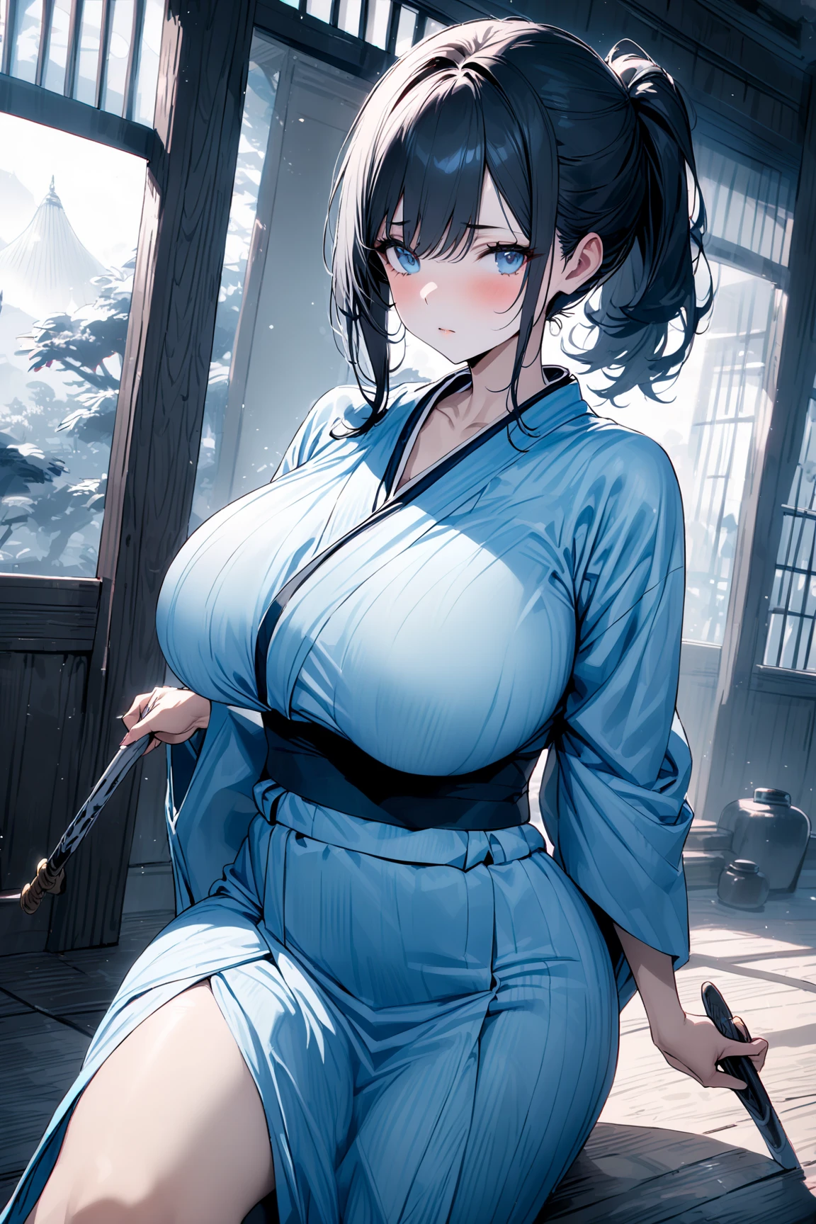 masterpiece、top-quality、Beautiful young woman wearing glasses、shiny blue eyes、(Detailed pupils:1.2)、eye lashes、Beautiful black hair、striated hair、multi colored、length hair、face perfect、detaileds、fullnude、full bodyesbian