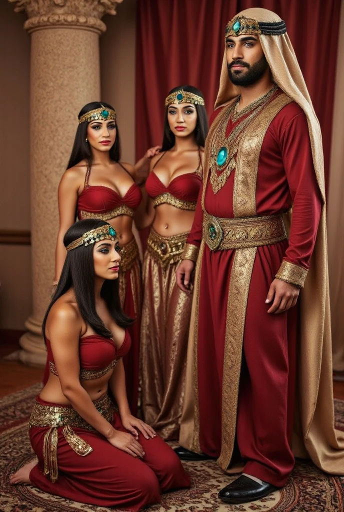 I would like to request the creation of a 3D drawing of a Gypsy Pomba Gira. The character must be brunette, with very fair skin and long flowing hair, In the black color. To add a special touch, She must have a red rose delicately tied in her hair.

The dress must be long, with a layered skirt that combines black and blue colors, adorned with golden details that enhance its beauty. In one hand, she must hold a cup, while in the other he is smoking a cigarillo, displaying a seductive and sexy expression.

Furthermore, the character must be adorned with lots of jewelry that complement the glamorous and enigmatic look of Pomba Gira. The focus should be on capturing the essence of seduction and mystery that this figure represents..

Thank you for your attention and I look forward(a) to see the artistic interpretation of this character!
