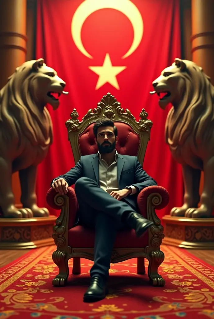 A picture of Jose Mourinho, with flames dancing in his intense, fire-fed eyes, perched atop a hill with a regal golden victory throne following his triumphant football conquests and certification as the Greatest of All Time. His name, immortalized, would be engraved and proudly displayed on the illustrious hall of fame. With casual elegance, he rests his foot upon a prestigious soccer ball, evoking past victories. The Portuguese flag, emblematic of his heritage, drapes gracefully across his broad shoulders. The moment captured in intricate detail, in lifelike CGI, rendered using Octane, bathed in top light for a cinematic
