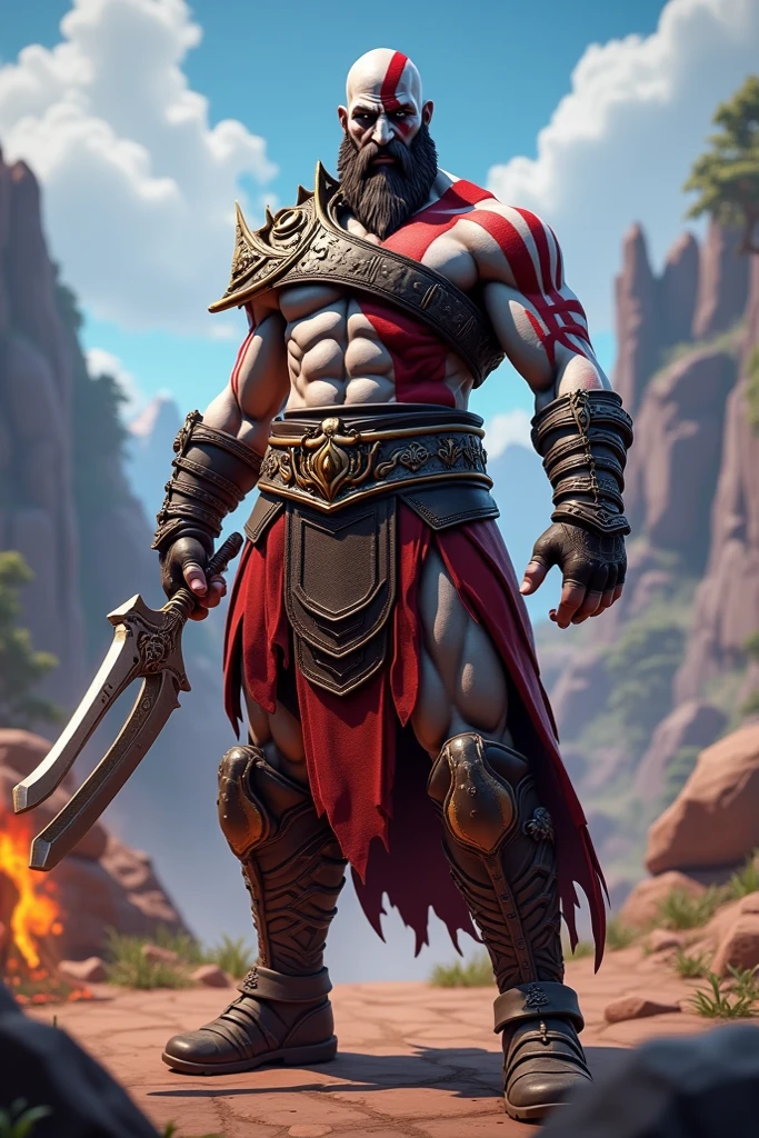 Desenhe o Kratos do God of War com a camisa do Palmeiras