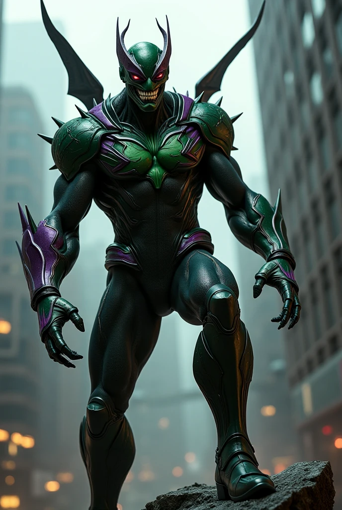 Hyper Realistic very handsome muscular mexican in latex biker bodysuit and luchador mask being taking over and corruped by a symbiote tendril goo in very heavy rainy night on the rooftop