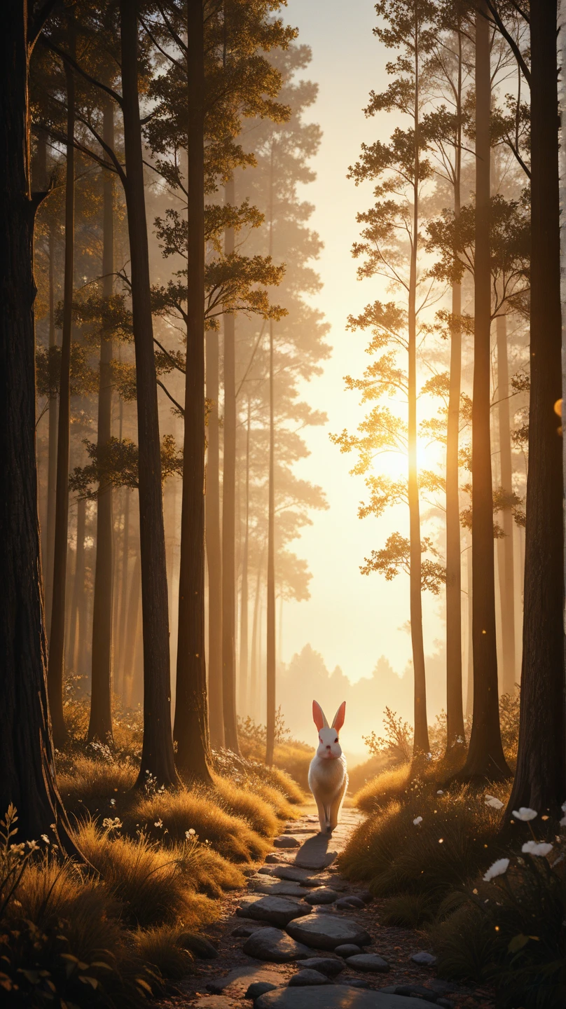 (Best quality,9K,A high resolution,Works of masters:1.2)of a real,Photorealsitic,ln the forest,rays of moonlight,Rabbit watching the moon,Lonely and helpless,Illuminated by cinematic lighting,Global illumination,Ray traching,Shot with a Nikon D750,Shot with a Nikon D750,Shot with Canon 80D