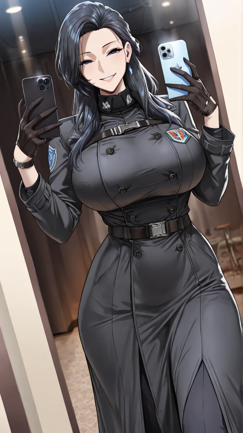 (Highres), (Detailed Illustration), Ultra-Detailed, Ambient Light, Backlighting, Realistic Shadows, Light Particles, Digital Art, Soft Light, Soft Lighting, Reflections, Detailed Face, (Detailed Hair:1.2), Reflections, (Detailed Hair:1.2), (masterpiece:1.4), (best quality:1.4), (Beautiful Breasts:1.4), 1girl, solo, purple hair, short hair, forehead, police hat, bare shoulders, blue eyes, red necktie, curvy, thickthighs, collarbone, shiny skin, blush, looking down, gigantic breasts, police badge, purple leather dress, elbow gloves, side-tie panties, against wall, leg lift, full body, dungeon, stone wall,  <lora:lora_128_0100:0.4>