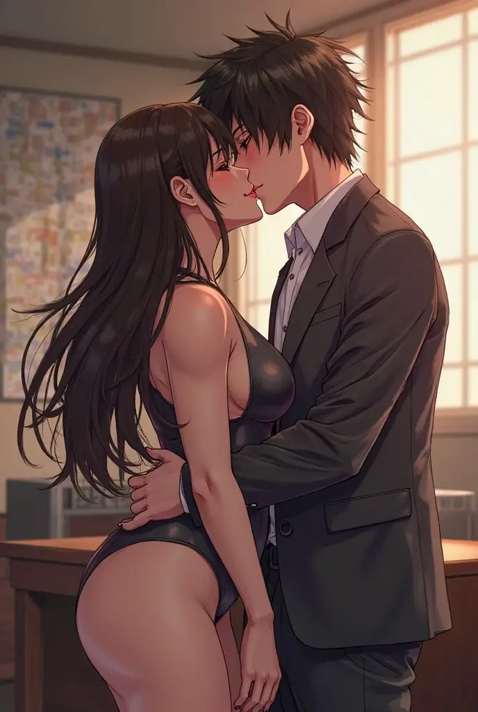 masterpiece, best quality, best resolution, ultra detailed, (((1 woman and 1 man))),((1 beautiful woman and 1 handsome man)) , couple, duo, beautiful woman , pale skin, muscle, (((flat chest))), (((small breast))), black hair, grabbing from behind, idol, on stage, penlights, audience, (((adult))), microphones, dancing