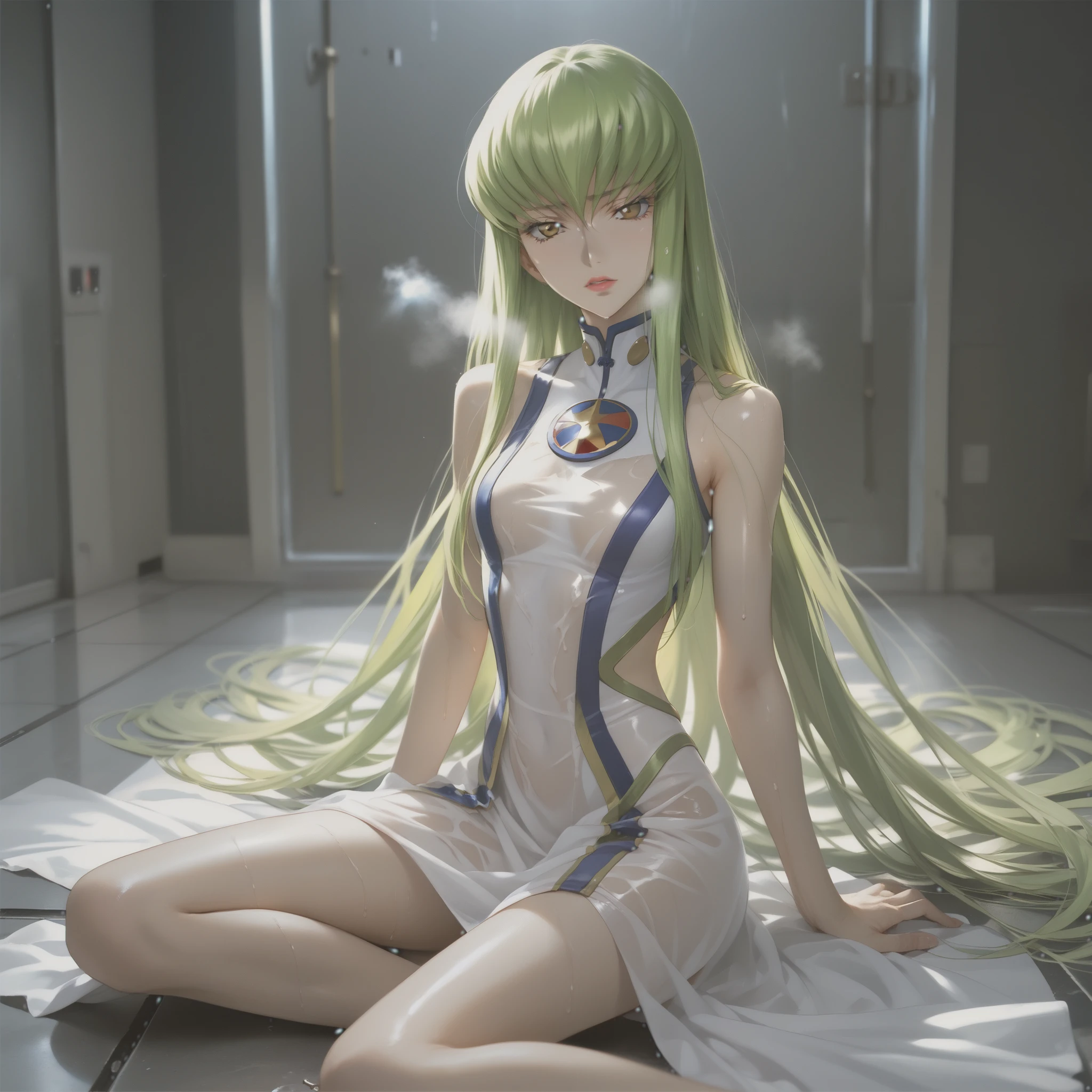 nsfw、photorealistic、REAL HUMAN SKIN、sCore_9, sCore_8_up, sCore_7_up, sourCe_anime, break ((C.C. Code Geass]))   long green hair ,heavy breathing, all men, slender body,  woman sitting on floor , Cover Yourself ,masterpieCe, Best Quality, Amazing Picture Quality, Extremely AesthetiC, wacky clothes, newest, super detailed, very well detailed, expliCit,  half open eyes,ComiCs,Multiple baCk and forth views,from below,  low angle、seeding press、Detailed cat、Rape SCenes、fat man、、 ,wet and see-through absard dress、seeding press