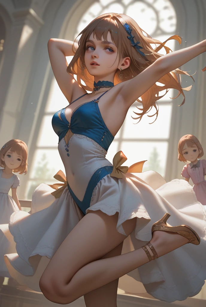 (otherworldly, otherworldly atmosphere, otherworldly appearance), highly insanely detailed, masterpiece, top quality, best quality, highres, 4k, 8k, RAW photo, Caribbean, dark tunnel, 
beautiful woman wearing a (diaphanous dress) , <lora:diaphanous_dress-1.0:0.8>, 
(chestnut hair Bubble Ponytail), 
(Sky Palaces), 
boom shot, 
sitting with legs crossed, 
sadness, 
[tube top, chest bandage::0.4], (fantasy world)