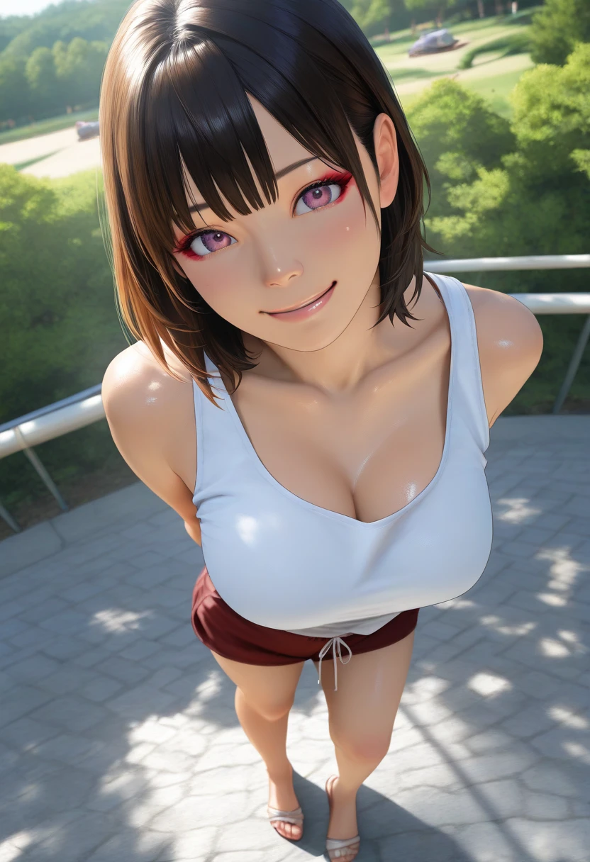 (Sayuri, Super Delicate Face, Professional Photo, RAW Photo, HDR), (((Leg Opening: 1.2), Inner Thigh, Show), (Crotch: 1.8), (Pubic Focus), (Underwear, (Side-Tie Panties), Pink, Thin, Sheer), (Fair Skin, Transparency), (Masterpiece: 1.2, Best Quality, Intricate Detail, Super Detail, Photorealistic, Ultra High Quality, Super Resolution, Best Shadows, Best Lighting, High Cons Trust, 8K), Cleavage, Nasty Hips, Detailed Face: 1.2, Gentle Smile, Sunlight Through the Trees, Sunlight Through the Trees, Soft Lighting, Colorful, From Lower