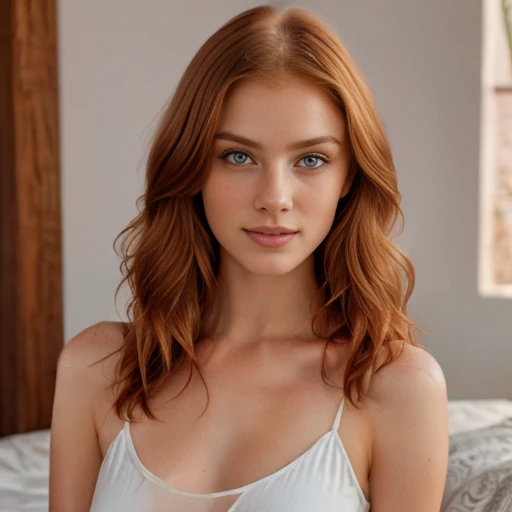 beautiful redhead girl realistic