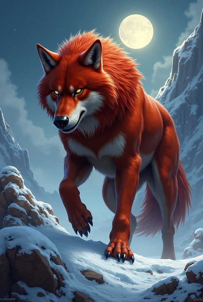 illustration perfect beaut 21 years length portrait photorealistic beautiful sexy athletic anthro female werecanid on hill, snow snowfall, is on all fours presenting pussy spread legs suggestive pose wide angles dynamic angle, red moon, highly detailed hdr photo uhd high detail, detailed erect canine pussy clear visible, erect big huge multi nipple, huge multi breast, withe beautiful fluffy detailed fur, 5 fingers, beautiful red eye, beautiful defined face, long white hair with adult braids, beautiful defined legs and arms, defined muscles, sharp claws and teeth, beautiful fluffy big tail, Hyperrealistic, ultradetailed, Bodybuilder, by Kenket foxovh
