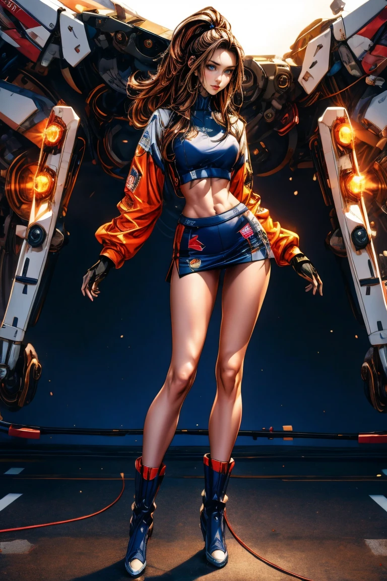 (((low angle shot))), ((1 woman staring at camera in a one piece ultra thin translucent bikini with gorgeous muscular long legs)), ((white gold orange black)), prismatic, reflective, ((ultra perfect flowing hairstyle)), (((huge natural breasts))), ((perfect radiant skin color)), ((super colourful)), (((cinematic sunset gorgeous skies))), (((detailed spaceship background and incredibly sci-fi retro art masterpiece))), (((1:1 scale proportions))), ((science fiction)), ((chrome spaceships)), (((ultra photorealistic realism))), ((Smooth curves, clean lines, streamlined, functional aesthetics, reflective surfaces, integrated lighting, giant floating spaceships, engraved Egyptian and spiritual motifs)), ((acrylic plastic motorcycle))