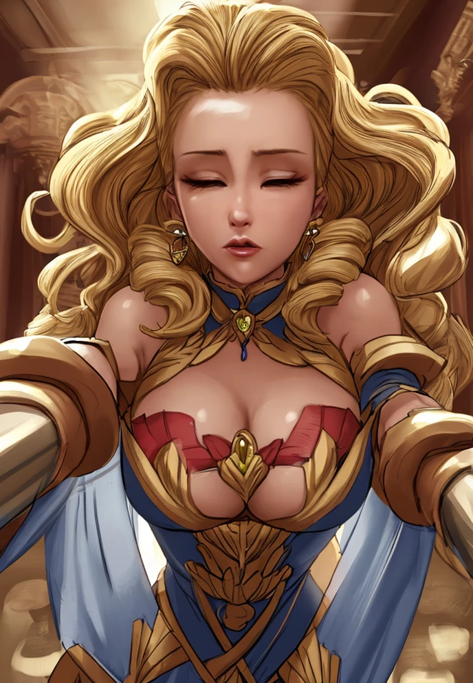 1People Women,Intelligent woman、Sensual Body、Aroused expression、 (View Viewer), gem, nice, wonderful, Gorgeous, noble, Noble, arrogant, (Golden), goddess, Queen, Curly Hair, amount, Mature Woman, embroidery, White satin dress with gloves and cape, Glowing Skin, , Huge breasts, Curved waist、Big Ass Teasing, Perfect Eyes, (((Face Focus))), Simple Background, highest quality, High resolution, It's all complicated,
