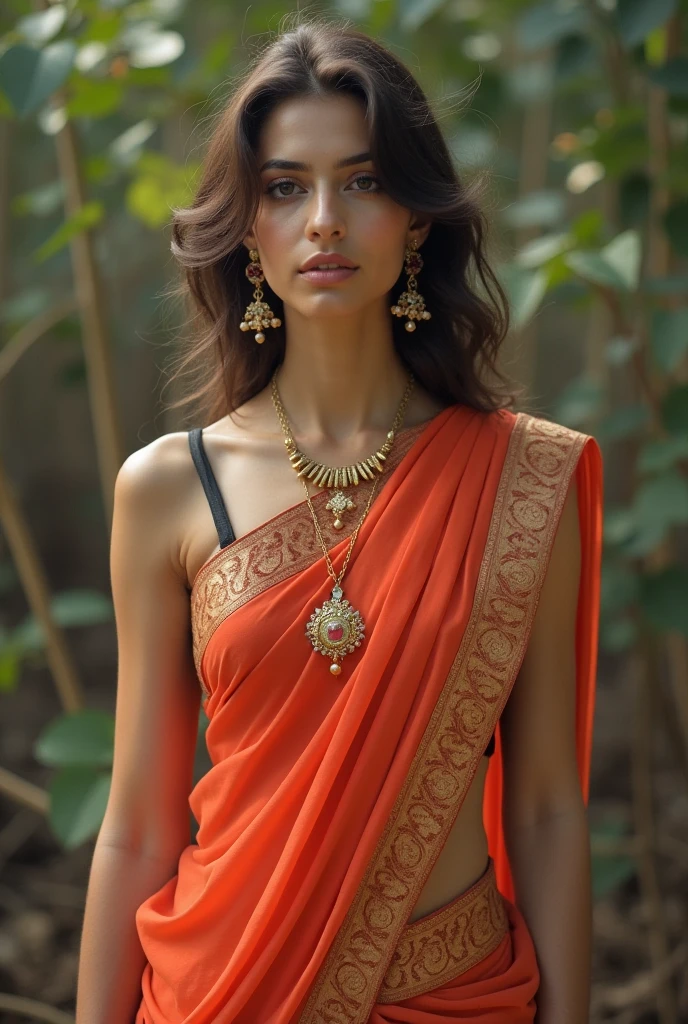 A girl in saree without blouse and showing her big tits
