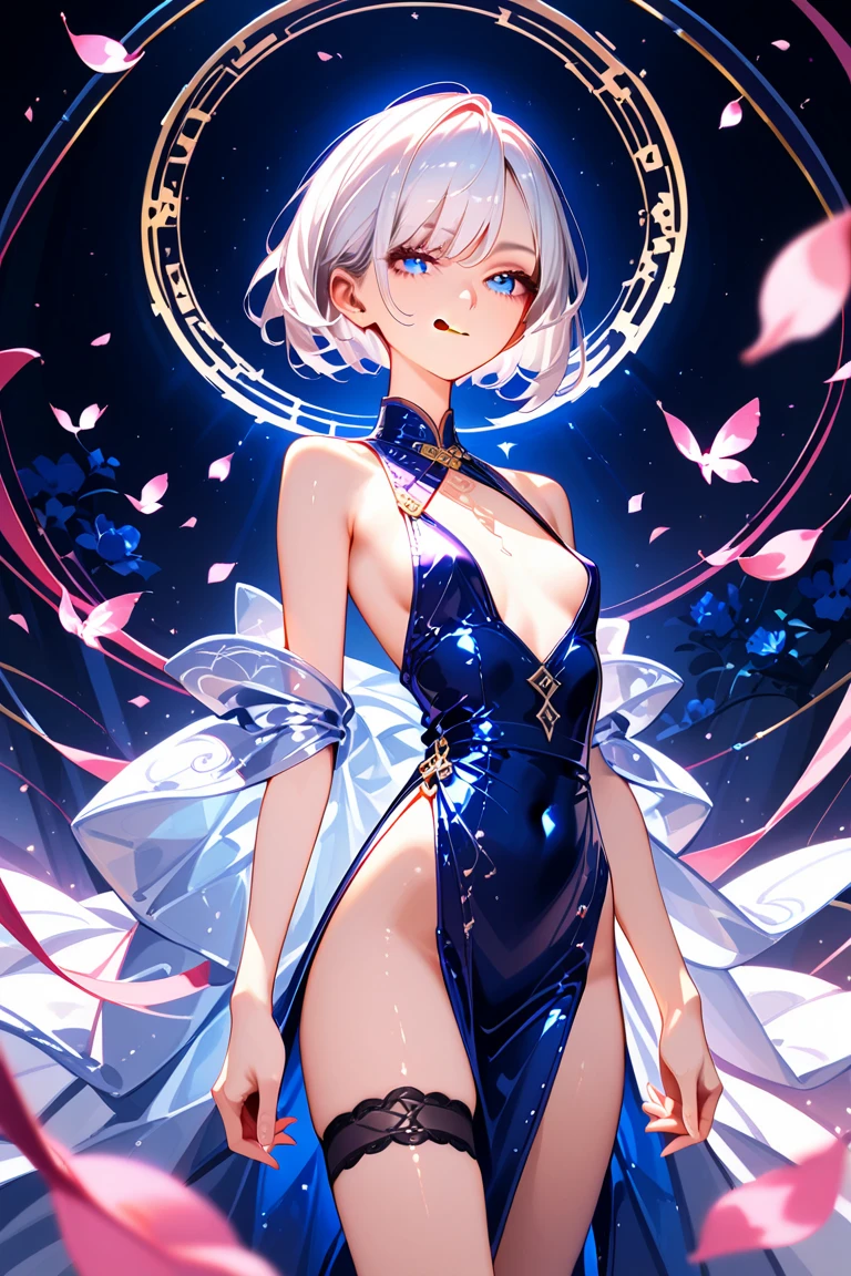 Estilo Azhiichigo，olhos grandes, linhas grossas, fofo,,Uekura.KoiKo,,parte superior do corpo,.\(Estilo\):Estilo kawaii,,..\(compositing\):\1girl,,..\(allure\): consistency,cara de,sorrir,cabelos ondulados,Cabelos escuros,olho carmesim,..\(garments\):,(Roupas com muitos babados, rendas e fitas:1.2),(estilo de cor pastel:1.1),hand on hip,Cara atrevida,roupas brancas e rosas,sapatos brancos e rosa,,..\(comportamento\):,..\(Location\): (Cercar,heart shaped gem, starry heart),,..\(qualidade\): best quality,master part,,.,