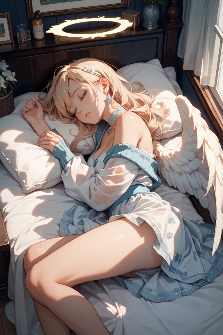 angel girl ,sleeping in the cloud
