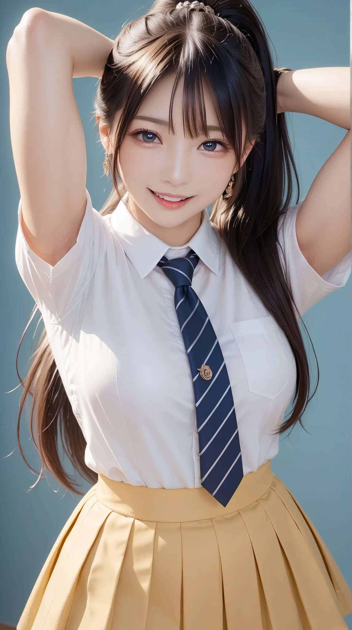 ((highest quality, 8K, masterpece :1.4,アニメ)), highest real,Sharpness:1.3, Perfect Body Beauty:1.4,super detailed face and skin texture,((Super Real,best quality)),(soft lighting),super detailed face, fine eyes, double eyelid,(ass pov),(((1 girl))),((make eye contact with the audience)),((Composition from the front:1.4)),fine detail,highly detailed face and eyes, (cute face:1.6), ((NSFW:1.6)), my sister,18years old,(huge breasts :2,beautiful areola,small areola),(Glowing skin),---//background//---(Inside the In school, in the classroom, bright room, large windows, sunlight shines in)---//Hairstyle//---(Beautiful BLACK hair:1.2,Loose and fluffy perm:1.4)---//expression//---(SMILE FACE:1.4)---//Pause//---(crawl on all fours on the bed:1.4,on all fours on the bed:1.4,hands on bed:1.5),((close up face:1.5,UPPER body:1.4)),---//clothing//---((school uniform:1.4,sailor suit:1.4,RED RIBBON TIE:1.4)),((she is wearing an white shirt:1.5)),(RED SKIRT:1.2,Red and white check pattern:1.2))---//Titty fuck//---(((LONG penis, breasts blowjob, paizuri:1.5, penis is between breasts, penis in breasts, breast squeeze,press breasts together,Close your breast with both hands))),((Licking penis,like facial,cum in mouth))