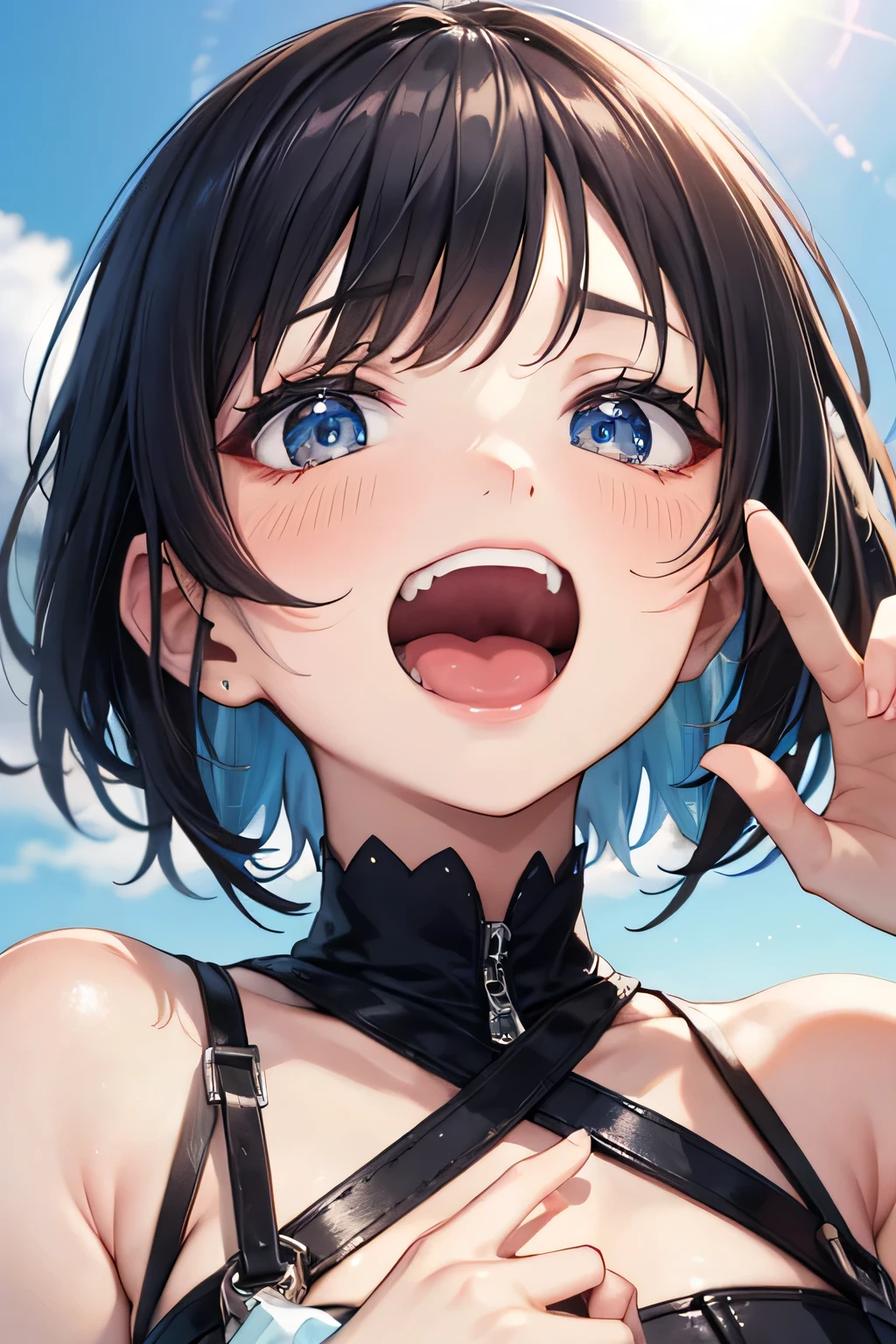(small ball gag),Mouth gag,(slave),Are sleeping,Cute little ,Tiny ,Small girl,,Childish face, Very fine clean face,Top quality, Subtle light, Soft lighting,Light from directly behind, With bust up,Front view,prison