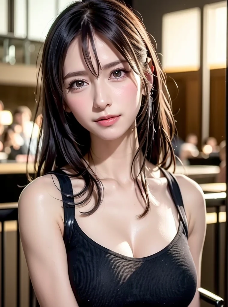 ((realistic lighting、highest quality、8k、master masterpiece:1.3))、clear focus:1.2、 baby、perfect body beauty:1.4、slim abs:1.1、as a whole human body、((dark brown hair、big breasts are visible:1.3))、(acceleration:1.4)、(exterior、night:1.1)、waikiki beach、Fireworks display、Palm tree、narrow side、fine eyes、double eyelid、fashion model pose、floating hair、T-shirt、meanwhile、hanguo、smile