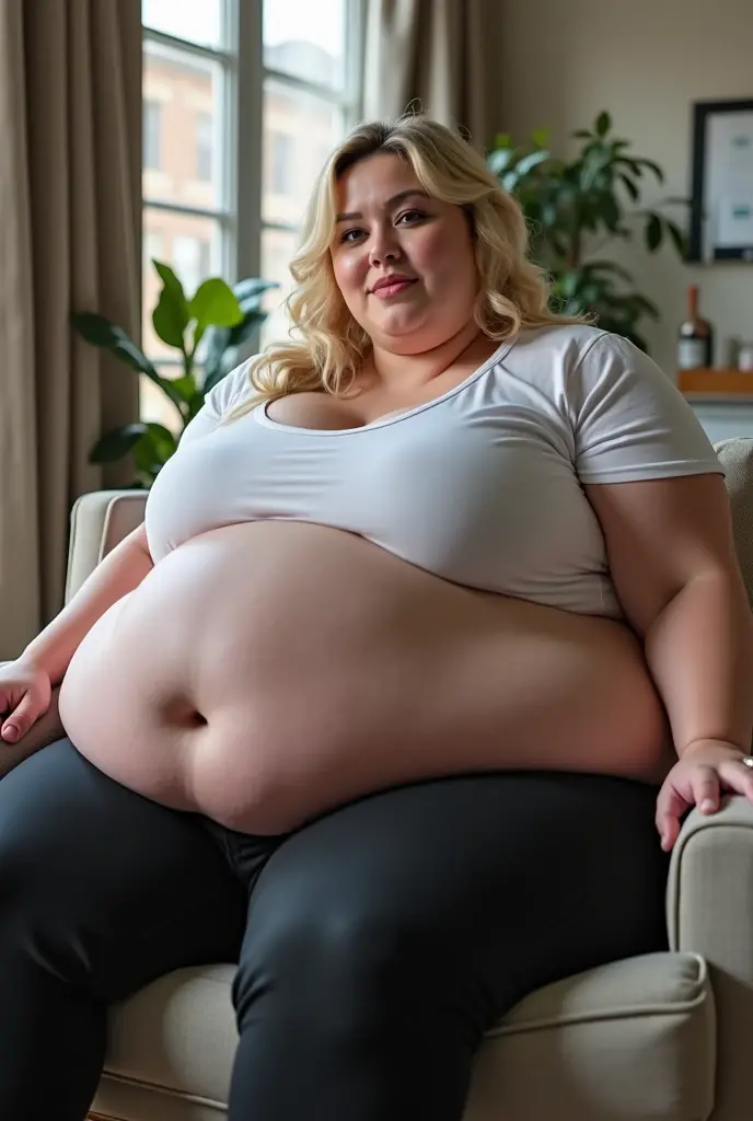 ((best quality)), ((masterpiece)), (detailed), perfect face, fat boobs, squishy stomach, fat thighs, obese, fat girl, flirty stare, turned on