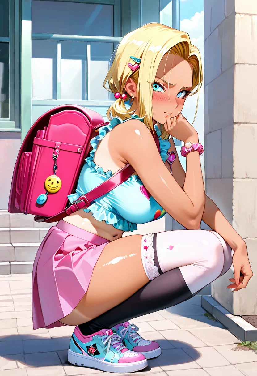 (Best high quality image, very detailed image, carefully detailed image, carefully detailed character, carfully detailed background, carefully detailed textures, character alone, cowboy-shot view)
{{((1character: 29 years old swedish blonde girl citizen), (blonde hair tied in two high-long-pigtails with pink ribbons, fair-pale skin, light blue eyes, thin lips, blonde eyebrows, absolute beauty, voluptuous feminine figure, beautiful arms, beautiful legs, big breasts, big butt, beautiful hips, happy simling face, dancing and shaking her butt), (grey t-shirt, pink short skirt, pink underwear, pink shoes), (bedroom, morning, sunrays through the window, musical radio, green carpet, wooden floor))}}