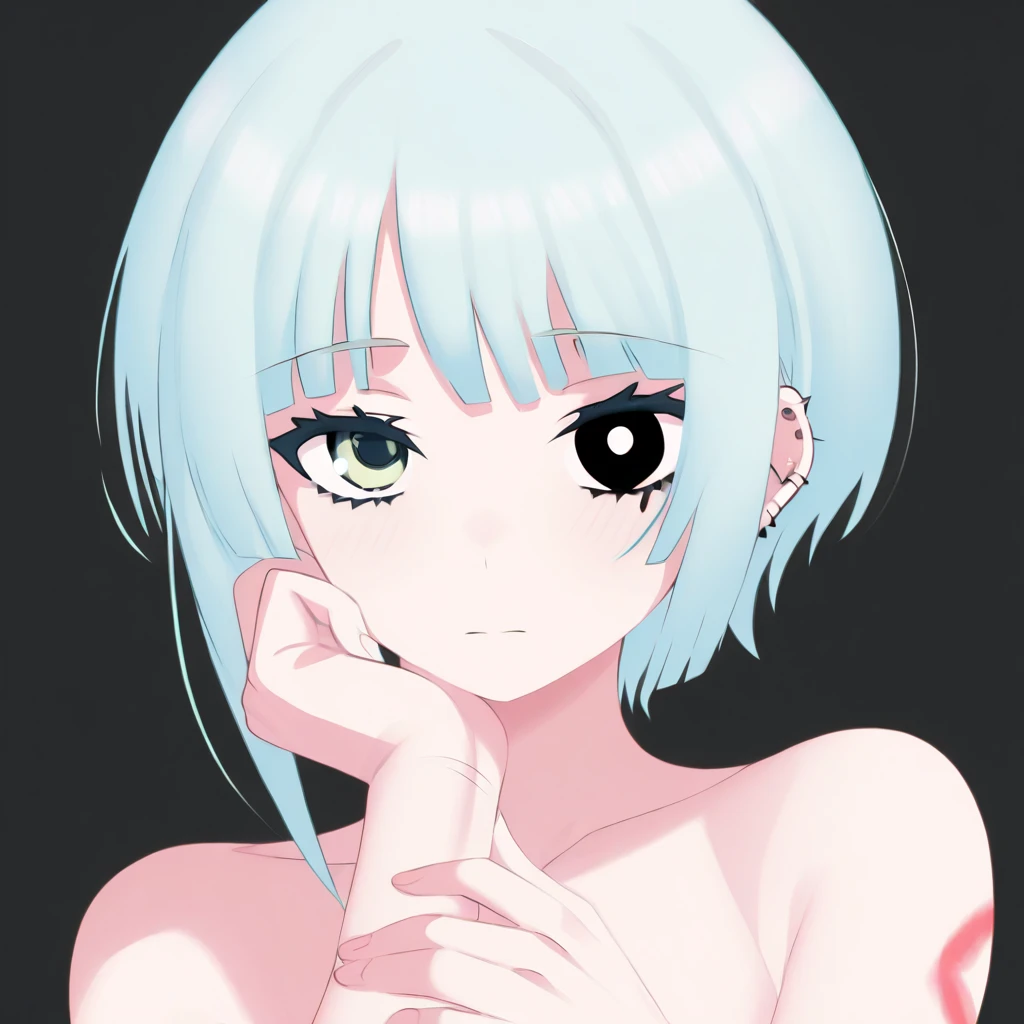 naked,Small breasts,beautiful girl, Line art, manga style,