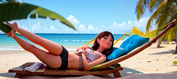 Nico Robin from one piece anime in white skin,sexy bikini,beach,sea,sarong,full body, detailed,