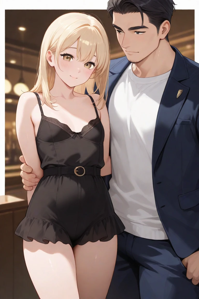 Beautiful girl and a handsome 17 year old touching each other&#39;s bodies