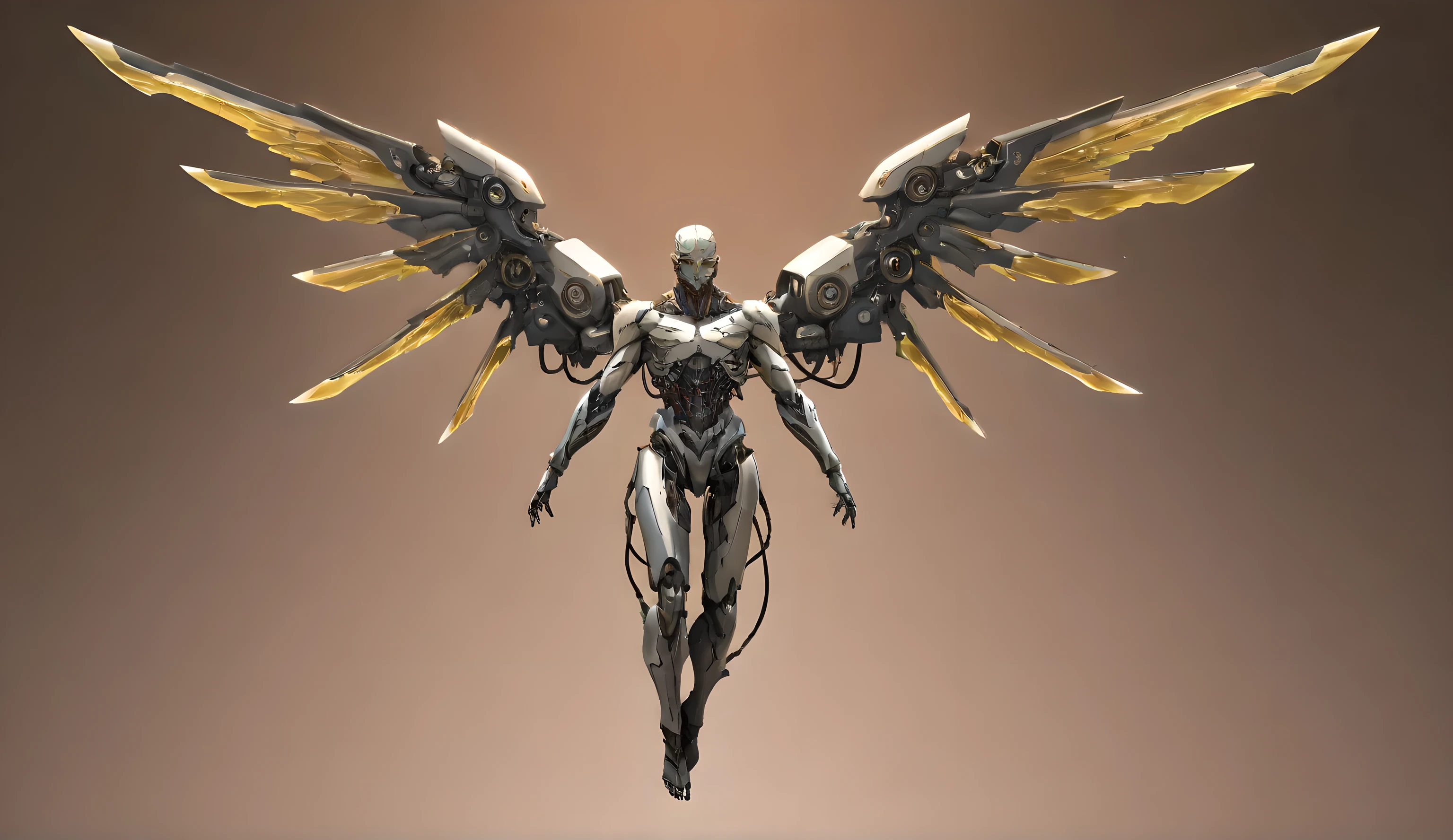 Anime drawn image, intricate, detailed, ornate, fantasy, machinery, neon, cyborg, mechanical parts, mechanical limbs, mechanical wings, cybernetic augmentations, probes, cables, wires, suspended in the air