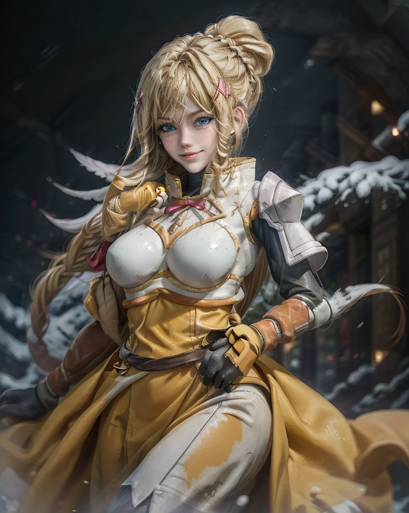 Young woman with yellow hair in fluffy clothes and a fluffy hat, Fantasy Characters art, Amazing character art, 壮大なFantasy Charactersアート, HD fantasy art, Magnificent and elaborate character art, Realistic fantasy art, Fantasy Woman, Epic fantasy art style HD, Fantasy Characters, Digital fantasy art), Fantasy Art, Detailed fantasy art, High quality fantasy art, Fantasy Costume, Digital 2D Fantasy Art