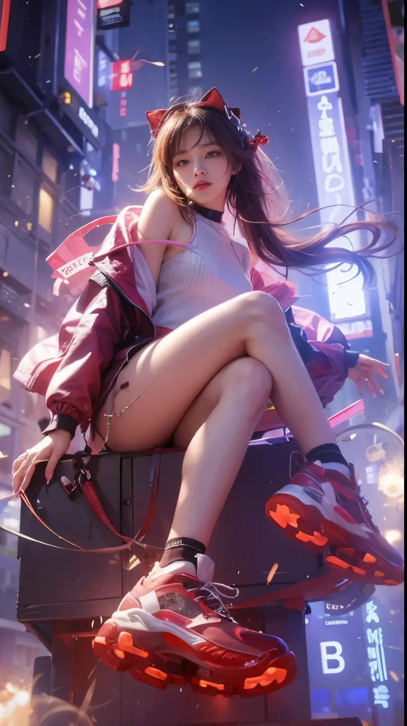 (masterpiece), (best quality), (super detailed), (high resolution 8K), fighting aliens, combat uniform, holding strong weapon, beautiful watercolor, cute girl, late teens, wearing sneakers, red sneakers, long shot, low angle, ((attractive ass)), lightly dressed, perfect thighs, beautiful skin, smiling, stunning face, clear eyes, detailed eyes and face --style raw --stylize 750 --niji 6