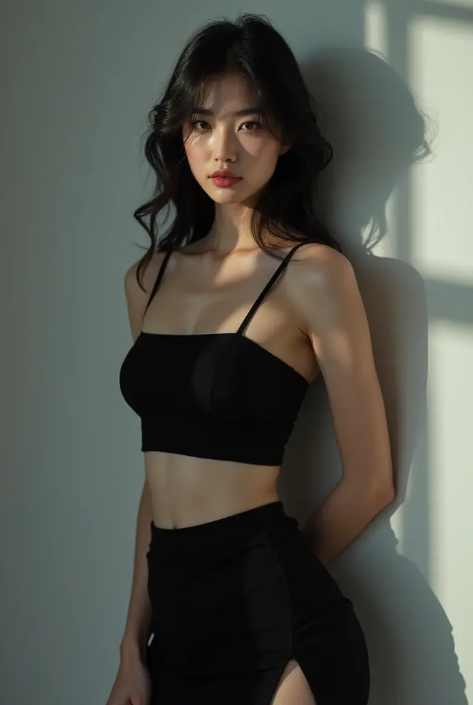 ((Incredibly short)), ((very short)), (((diminutive stature)), ((petite stature)), height of 4'9", extremely pale skin, 24-year-old female, mixed Korean and chinese ethnicity, Extremely wide hips, absurdly vast hips, gargantuan rounded hips, extremely narrow waist, extremely skinny, Adorable round face, cute and sexy, Many blackwork patchwork tattoos, Bottom heavy, shortstack, Impossibly slim flat tummy, Very narrow shoulders, Pretty goth, Diminutive fragile delicate build, extreme hourglass figure, absurdly voluptuous hips, very long hair, very thick hair,
