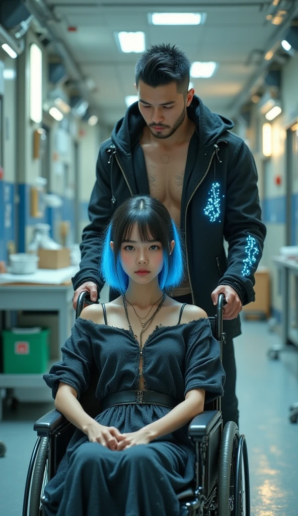 サイバーpunk、woman、wild、black、Erotic、sexy、metal、silvery white、Brown、copper、Armor、hat、goggles、punk、Future、Neon city at night