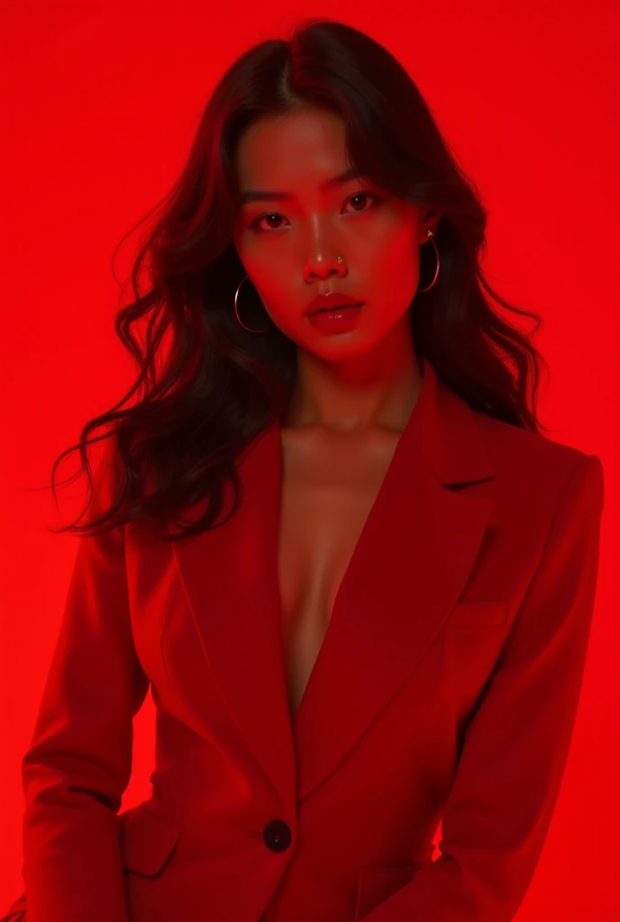 "MITOYA"It's written there,dark skin,abs:1.5,Japanese women、Beautiful woman、Photorealistic、Voluptuous body、Developed abdominal muscles、Expression of pleasure、hands on knees、movie lighting,sign"MITOYA",formal suits:1.33,Spotlight is on、bright、Voluptuous body、Underarm、Sexy pose、Fashion Model、