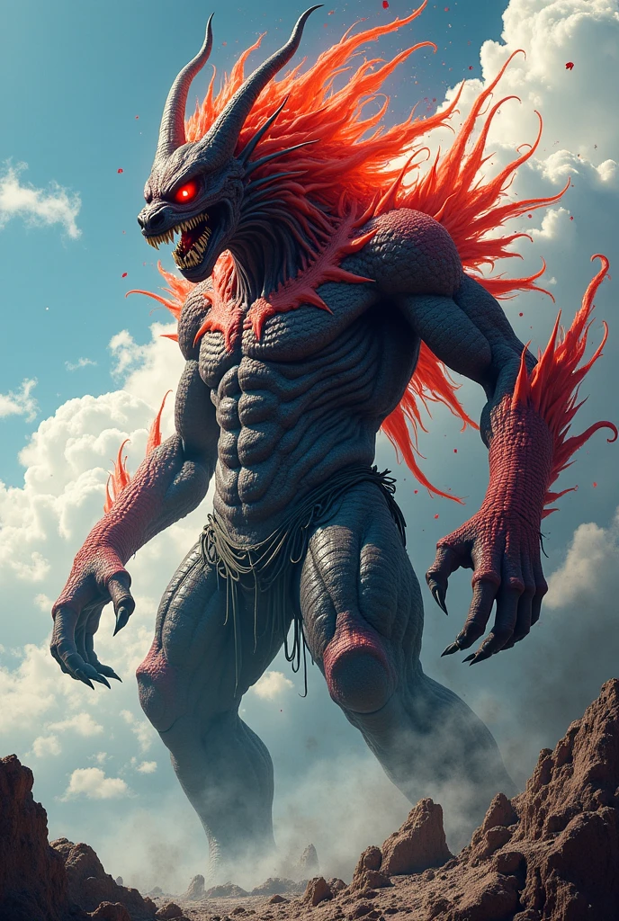 Incineroar getting bigger and bigger, destroying a city,with his cock, with love, Digital art