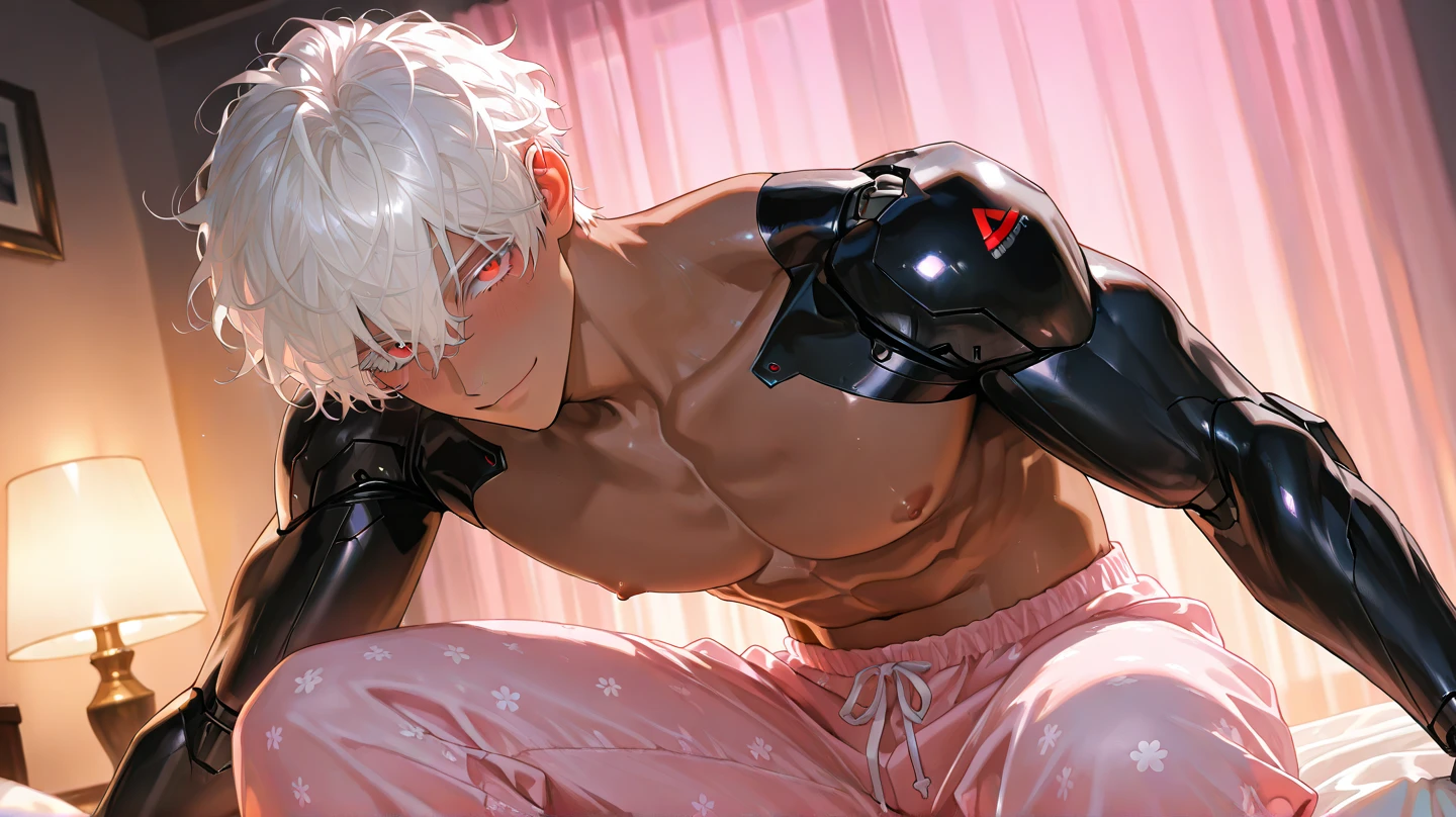 chastity cage robot，full body，bulge，shota